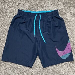 Nike Swim Mash Up Breaker Obsidian Blue Volley Shorts Size Large